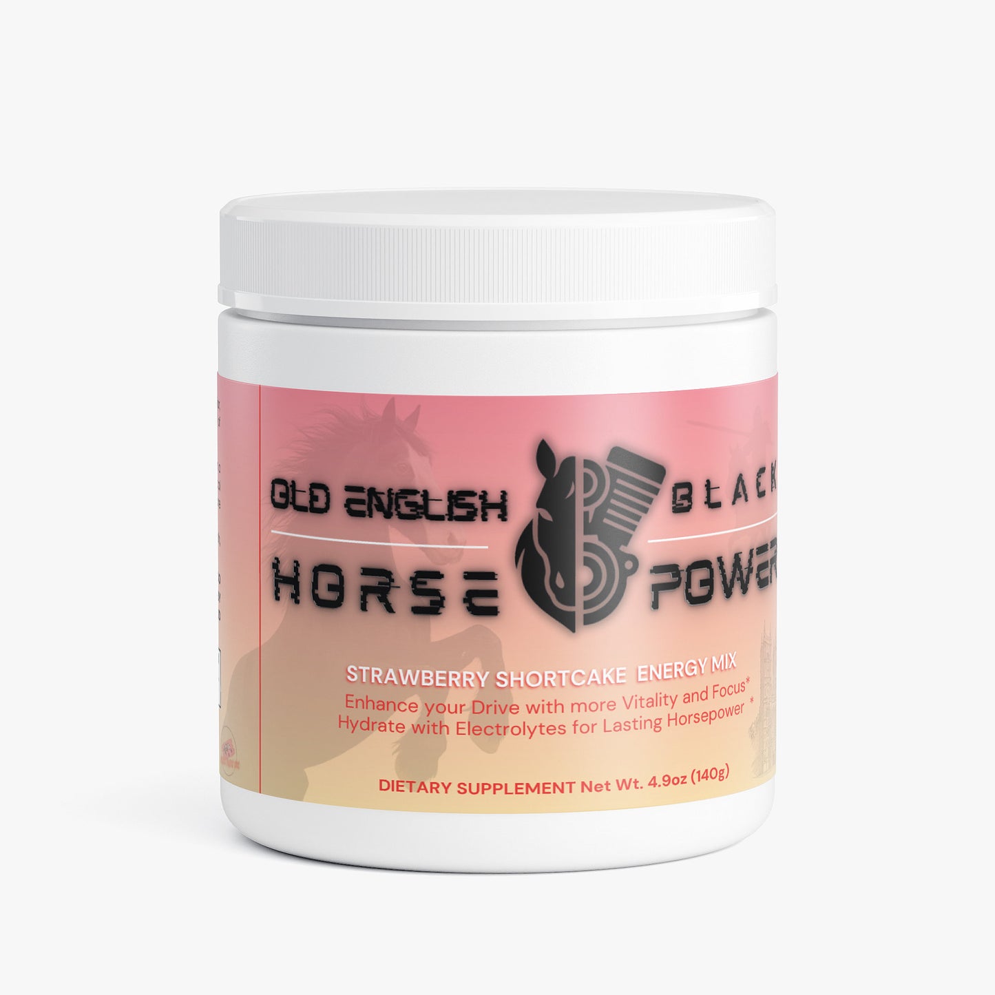 Horse Power Energy Mix: Old English Black (Strawberry Shortcake)