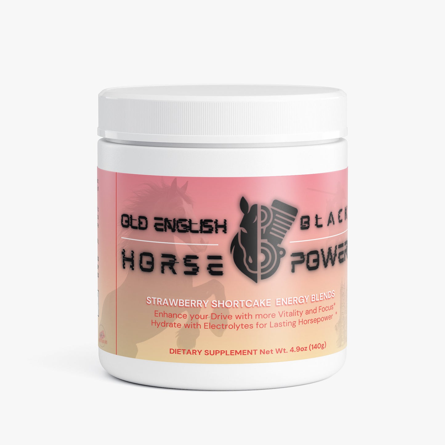 Horse Power Energy Mix: Old English Black (Strawberry Shortcake)