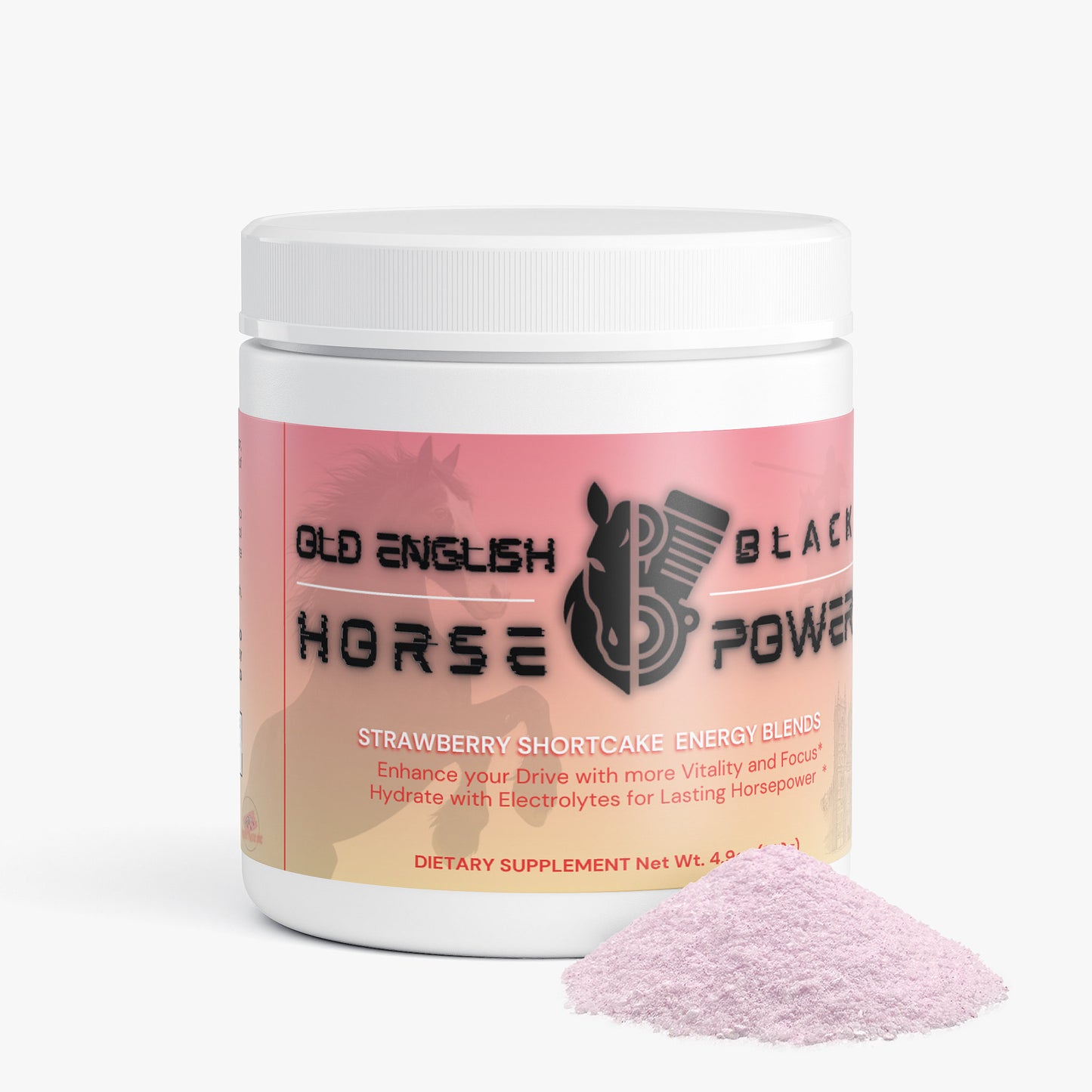 Horse Power Energy Mix: Old English Black (Strawberry Shortcake)