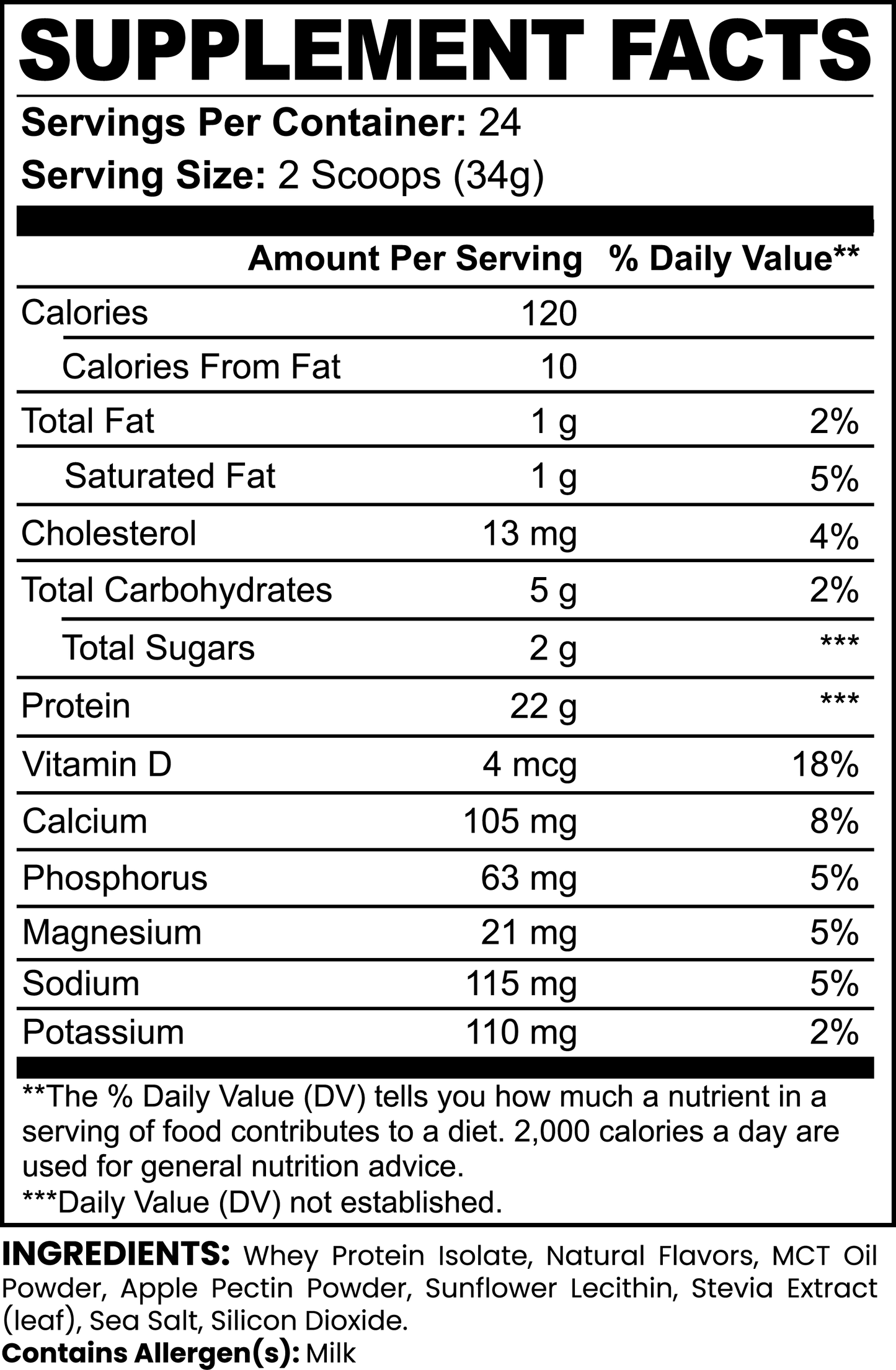 The Swolly Mammoth 100% Whey Protein Isolate (Vanilla)