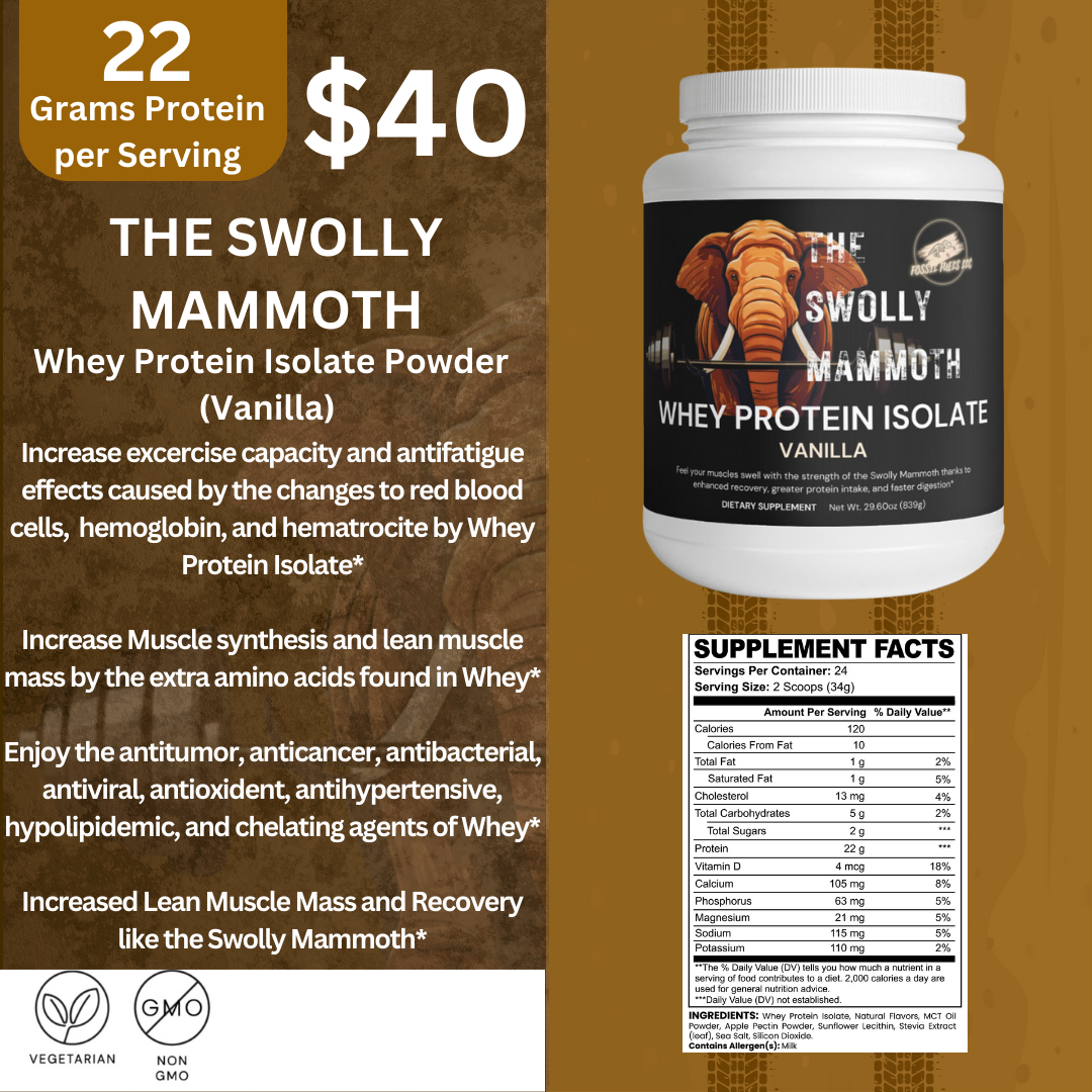 The Swolly Mammoth 100% Whey Protein Isolate (Vanilla)